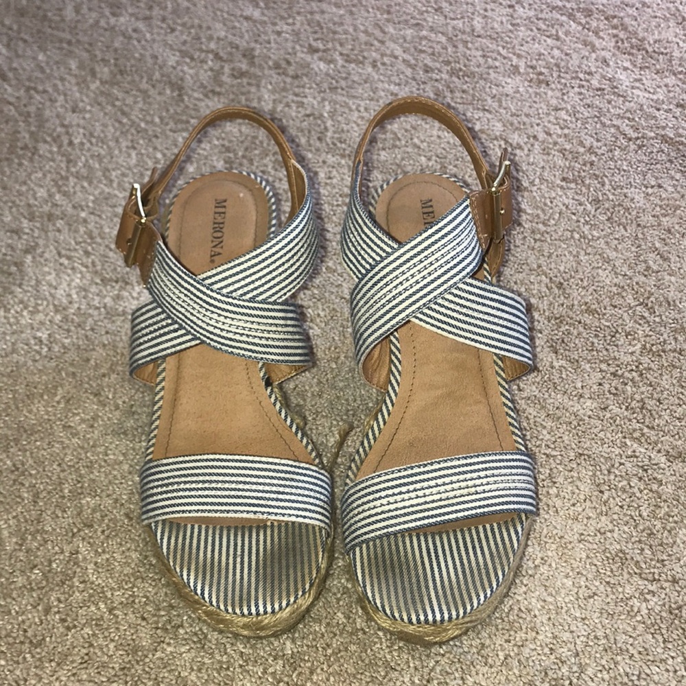 Blue Striped Wedges